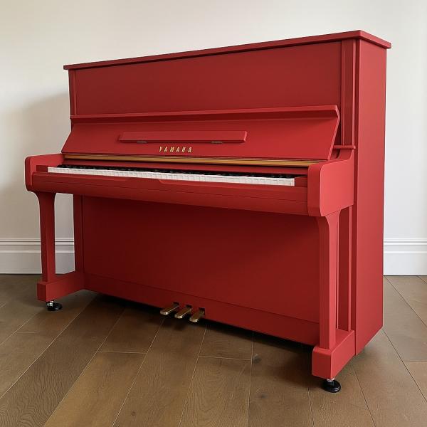 Yamaha Red U3 Upright Piano Matte Finish | Used Pianos Dubai