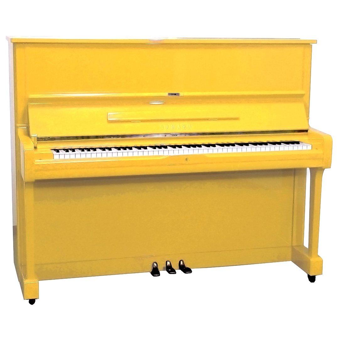 Yamaha U1 Upright Piano | Yellow Finish | Used Pianos Dubai