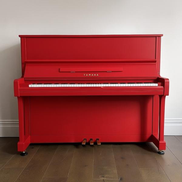 Yamaha Red U3 Upright Piano Matte Finish | Used Pianos Dubai