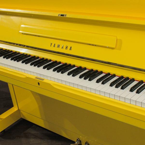 Vibrant Yellow Yamaha U1 Upright Piano With Matching Bench