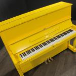 Vibrant Yellow Yamaha U1 Upright Piano With Matching Bench