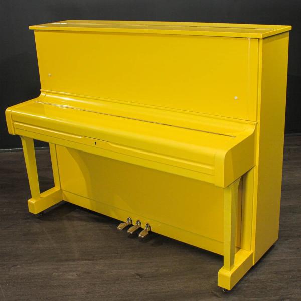 Vibrant Yellow Yamaha U1 Upright Piano With Matching Bench