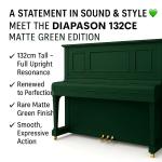 Elegant Upright Piano in Classic Matte Green - Diapason Royal