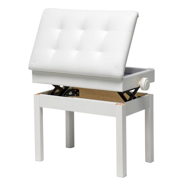 Wooden Height Adjustable Piano Bench - White